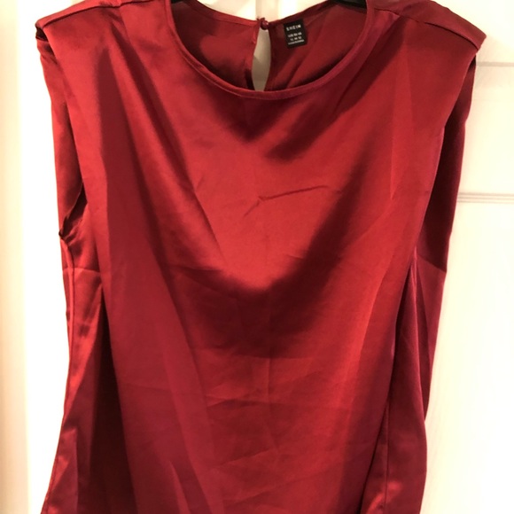 Teal, red, purple silky sleeveless - Picture 3 of 5